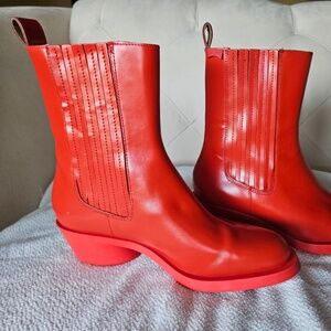Camper Bonnie Red leather boots for women (Size 39 EU/US 9)